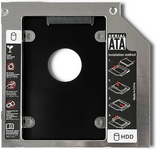 Qoltec rámeček pro druhý 2,5" HDD/SSD do notebooku, 9,5 mm