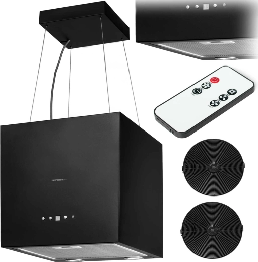 Ostrůvkový odsavač par 40 cm BERDSEN s LED osvětlením a 2 uhlíkovými filtry