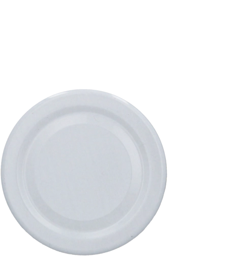 Bílá víčka na sklenice a lahve fi58 RTS