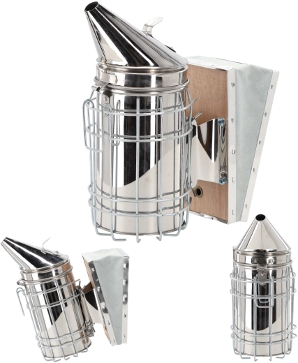 Nerezový včelařský dýmák 28 cm se silným měchem