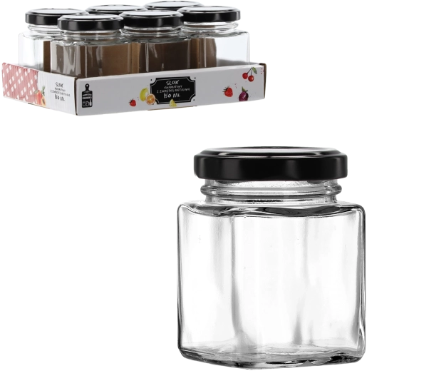 Sklenice 150 ml čtvercová s kovovým víčkem