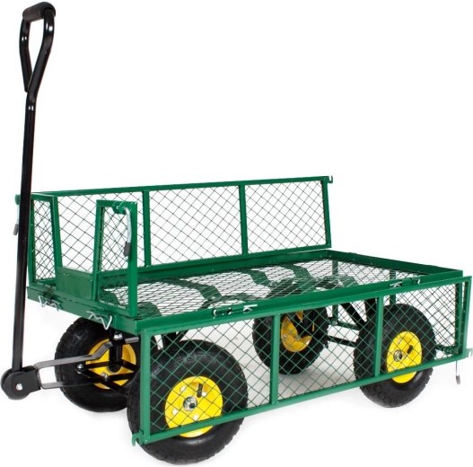 Zahradní čtyřkolový vozík s drátěnou korbou, nosnost 135 kg