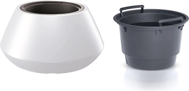 Květináč s vložkou 58,2 cm – bílý plastový kulatý květináč pro interiér i exteriér