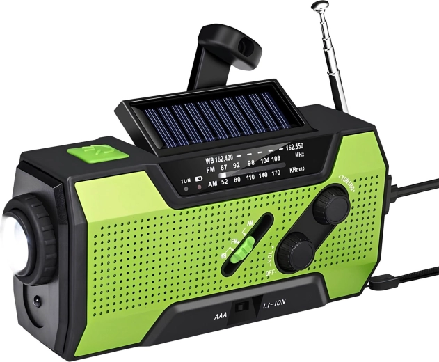Renew force multifunkční nouzové solární rádio s dynamem a powerbankou 2000 mAh fm/am/wb - 1 kus
