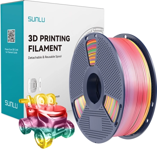 Sunlu PLA+ silk filament duhový rainbow 01 1,75 mm 1 kg