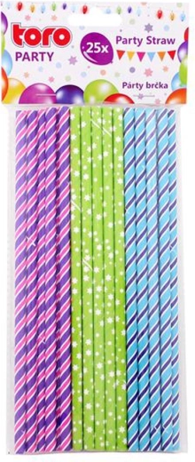Papírová brčka 20 cm Toro, 25 ks