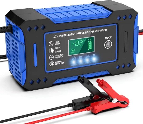 Mikroprocesorová automatická nabíječka autobaterií NIU126 Blue 12/24 V 6 A