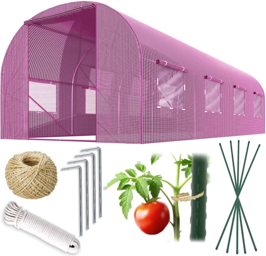 Růžový zahradní fóliovník tunel 2,5 × 4 m (10 m²) Plonos