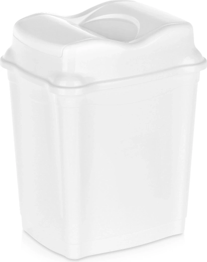 Plastový odpadkový koš s výklopným víkem 9 l bílý