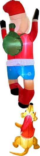 Nafukovací Santa s sobem 1,8 m s LED podsvícením