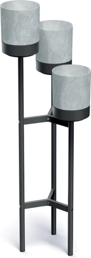 Třípatrový stojan na květiny 42 cm, šedý betonový vzhled