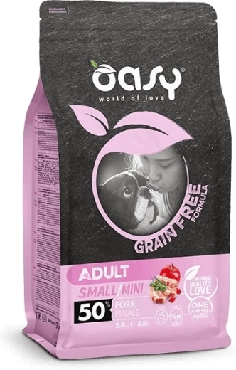 Oasy grain free adult medium/large vepřové 2,5 kg