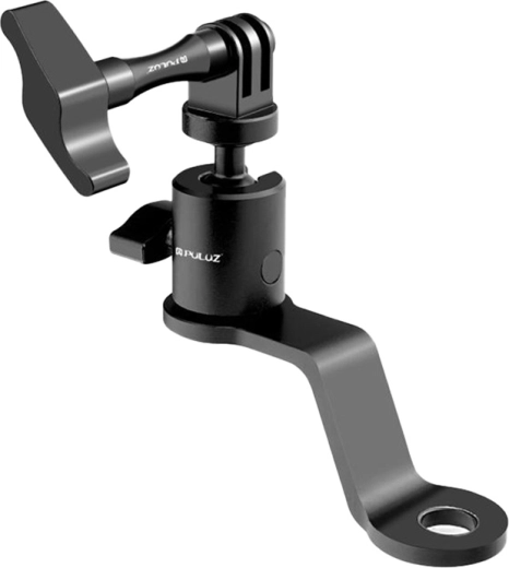 Hliníkový držák kamery na zrcátko motocyklu Puluz (černý)