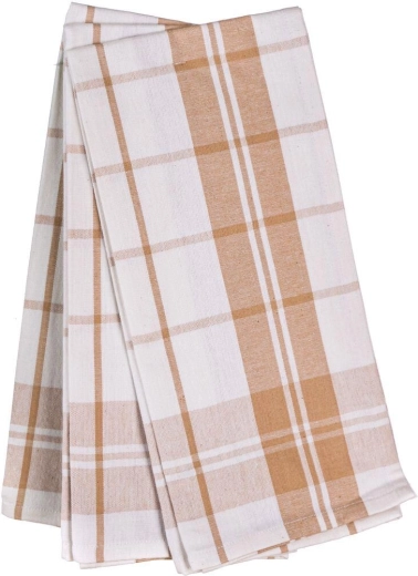 Kuchyňské utěrky Classic 50 × 70 cm, béžovo-bílé, 100% bavlna (3 ks)