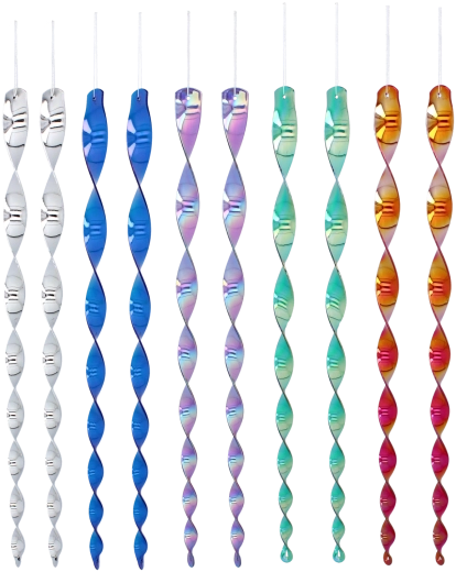 Sada 10 odrazných spirál proti ptákům 50 cm – mix barev