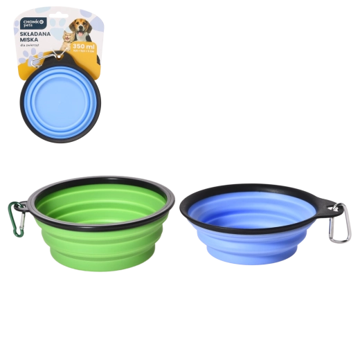 Skládací silikonová miska pro psy a kočky 350 ml