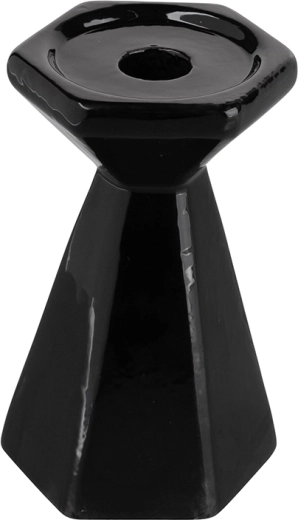 Černý stožkový svícen 13 cm