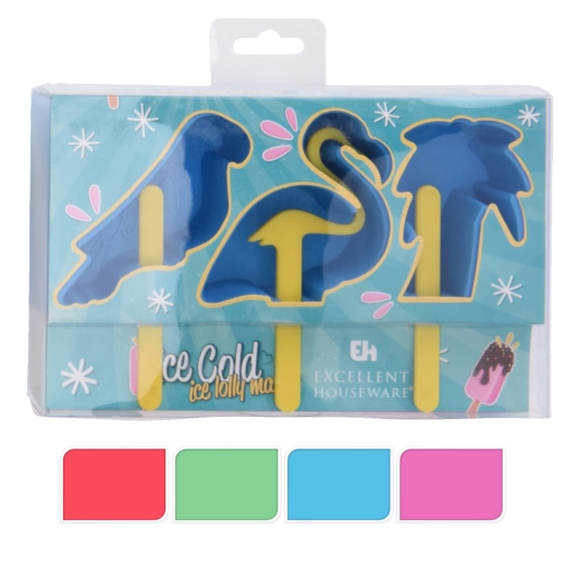 Plastové formy na nanuky se zvířecími motivy, 3 ks