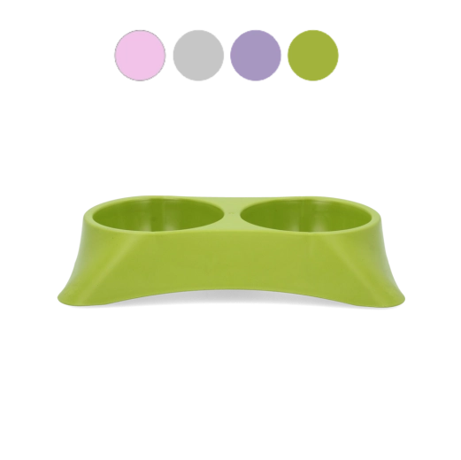 Dvojitá miska pro psy a kočky 2 × 0,25 l z odolného plastu