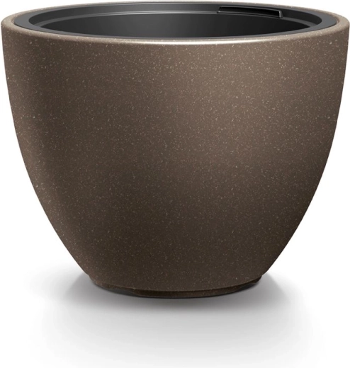 Květináč s vložkou HEOS Eco Wood 29,8 cm – káva