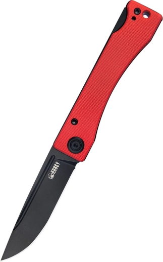 Kubey Akino kapesní nůž 7,7 cm Blackwash červený G10