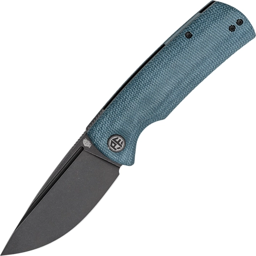 Petrified Fish Beluga zavírací nůž, Black Stonewash, modrá Micarta
