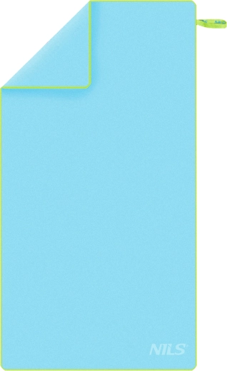 Rychleschnoucí ručník z mikrovlákna NILS, modro‑zelený, 180 × 100 cm