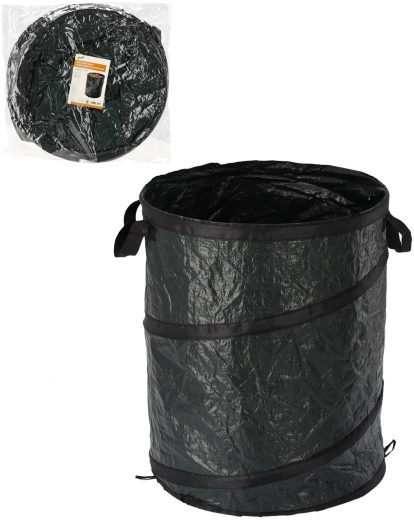 Skládací zahradní koš 100 l zelený s úchyty