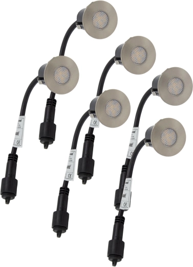 Zápustné LED svítidlo do dřeva 4,5 cm, 0,2 W, IP67, sada 6 ks