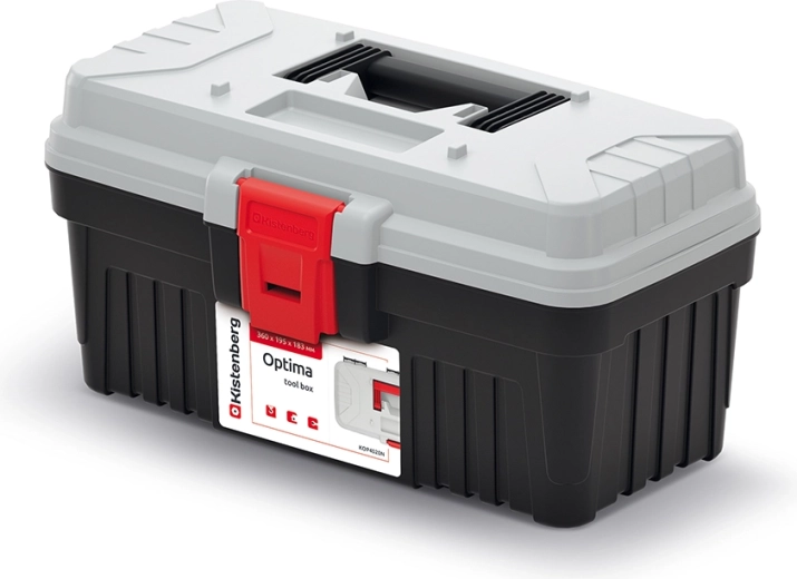 Kufr na nářadí Optima šedý 360 × 195 × 183 mm