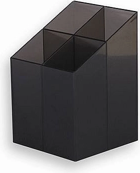 Plastový stojánek na psací potřeby ICO, 4dílný, kouřově transparentní