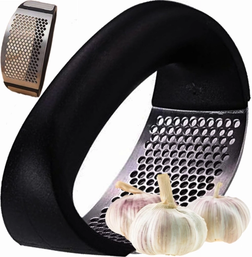 Ruční lis na česnek z nerezové oceli s ergonomickou rukojetí