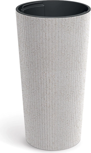 Květináč Lamia Slim Eco Wood 25 cm bílý