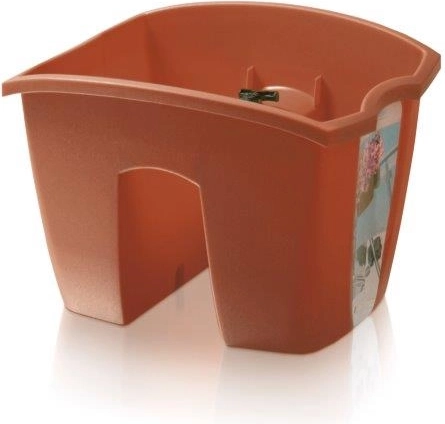 Truhlík na zábradlí Crown 24,2 cm – terakota
