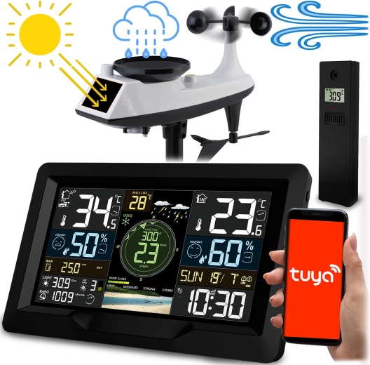 Bezdrátová meteorologická stanice s měřením větru a deště Berdsen