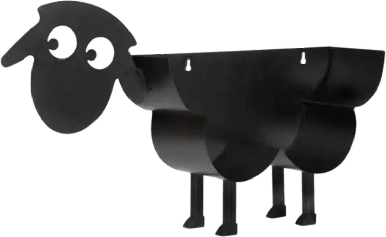 Stojan na toaletní papír ve tvaru ovce, kovový, černý