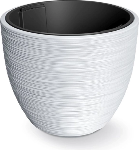 Květináč Furu s vyjímatelným vkladem 47 cm – bílý plastový obal na květiny