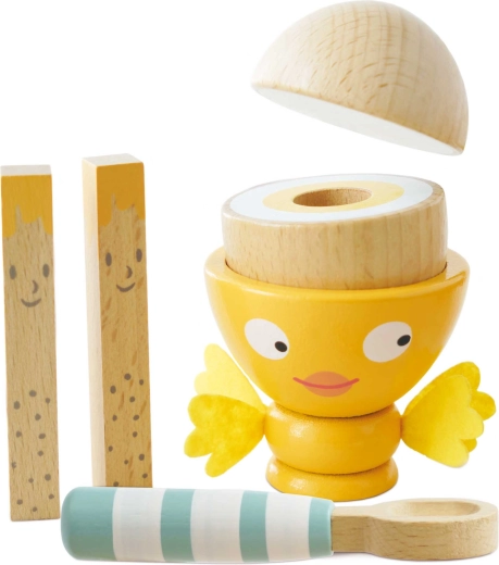 Dřevěný stojánek na vajíčko s otvíracím vajíčkem Le Toy Van