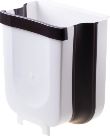 Skládací závěsný odpadkový koš 9 l – bílý