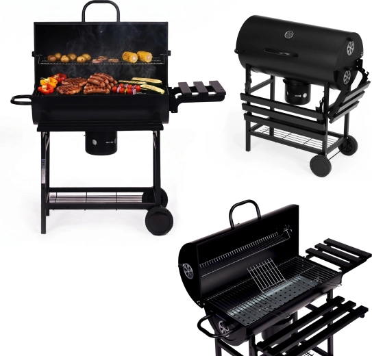 Zahradní gril na dřevěné uhlí s víkem a teploměrem MULTIGARDEN