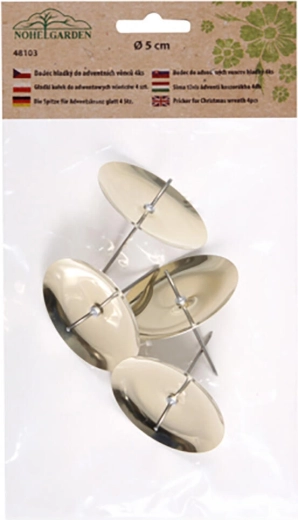 Zápichový držák na svíčky 50 mm – zlatý, sada 4 ks