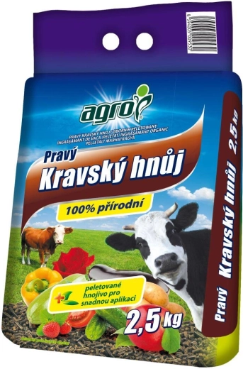 Pravý kravský hnůj granulovaný 2,5 kg Agro