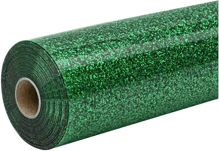 HTVRONT třpytivá nažehlovací fólie pro termotransfer 30,5 × 90 cm zelená