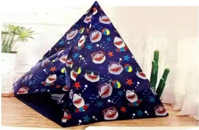 Dětský stan tipi s motivem žraloků 150 × 150 × 125 cm