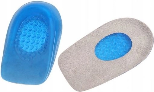 Gelové patní vložky proti ostruhám s textilním potahem, velikost L – modré