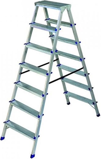 Oboustranné hliníkové schůdky 7 příček ELKOP, výška 1513 mm, nosnost 150 kg