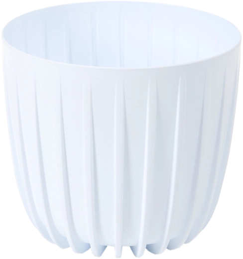 Nízký květináč Mira 24 cm bílý