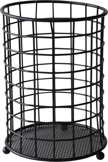 Kovový stojan na příbory 13 × 18 cm černý