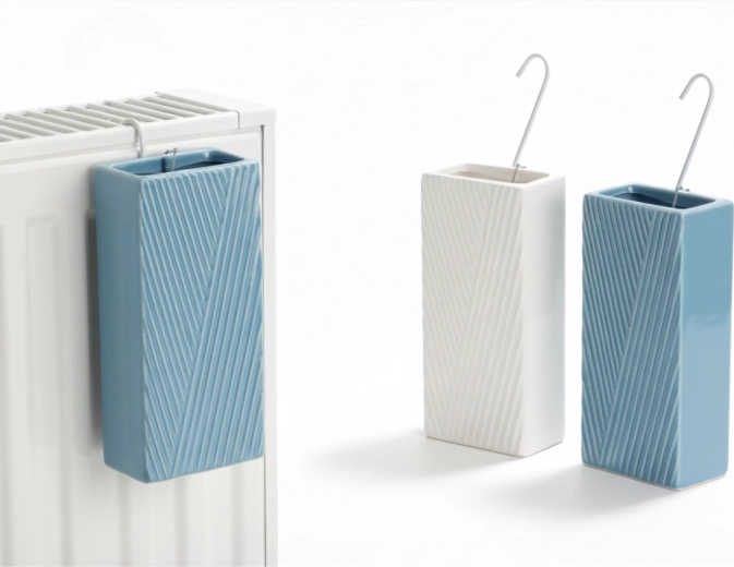 Keramický zvlhčovač na radiátor s pruhovaným vzorem, mix barev – sada 6 ks