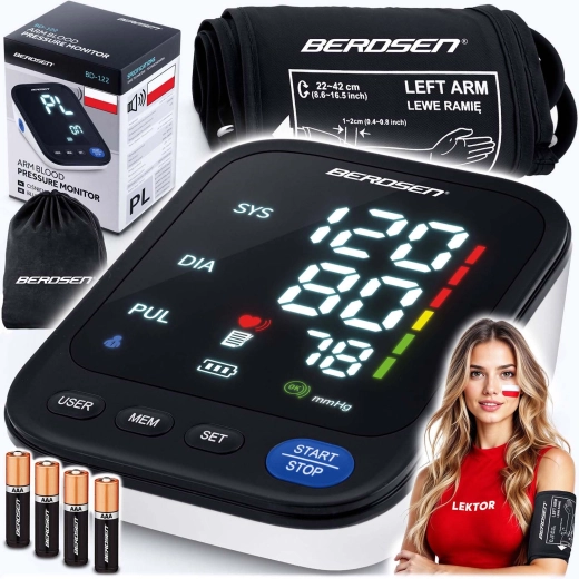 Tlakoměr na paži s hlasovými pokyny v polštině BERDSEN BD-122